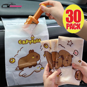 30 cái dễ thương capybara Xe rác túi đựng rác cho xe hơi que dùng một lần trên túi đựng rác thải bằng nhựa di động chống rò rỉ treo túi lưu trữ nhà bếp