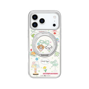 Asina | Mint Green Dog-themed Magnetic Phone Case With Stand Full Protection for iPhone 18