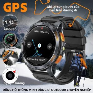 Đồng Hồ Thông Minh LIGE GPS Định Vị Với Chức Năng Gọi Bluetooth Màn Hình AMOLED Cảm Biến Nhịp Tim Pin 530mAh La Bàn Ngoài Trời Đèn Pin Dành Cho Android Và iOS