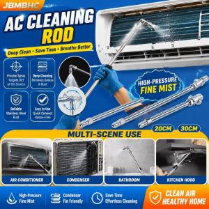 JBMBHC Professional Universal AC Cleaning Wand – 360° Swivel 25° Fan Nozzle 1/ick Connect for HVAC Evaporator Coils – Efficient Coil Reach Without Disassembly