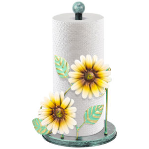 Sunflower Iron Roll Paper Towel Holder Bathroom Tissue Vertical Stand Kitchens Toilet Storage Countertop Accessories