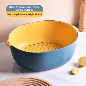 Double Layer Plastic Kitchen Sink Drain Basket Large Size Living Room Fruit Tray 2024 New Home Use Vegetable Basket