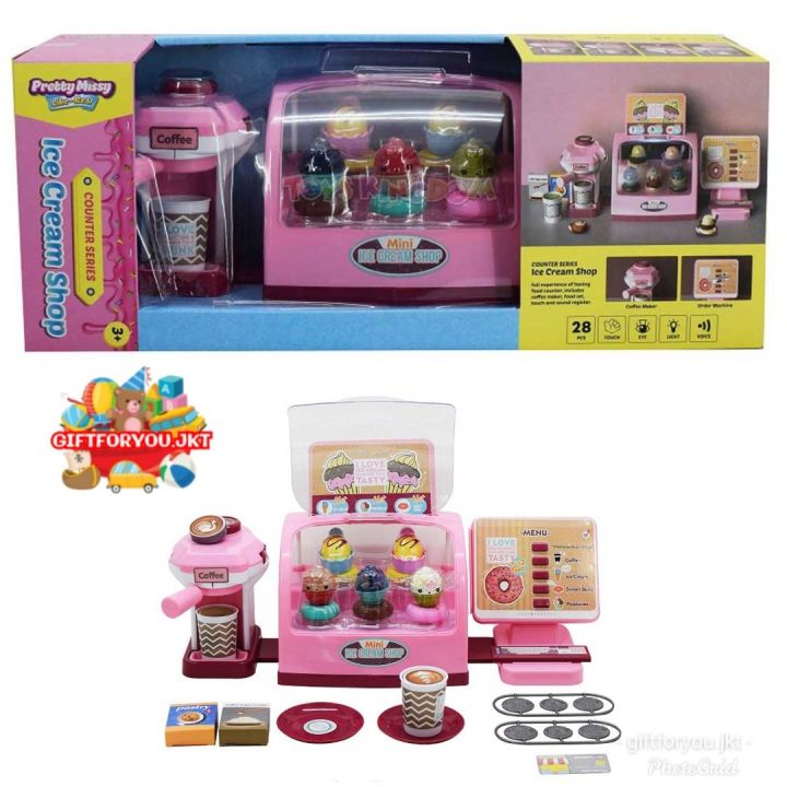 Pretty Missy Ice Cream Shop Mainan Playset Pretend Play Kitchen