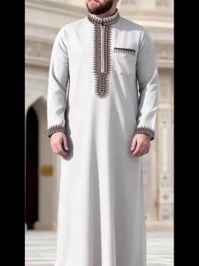 Mens 2026 Long-Sleeved Ethnic Style V-Neck Embroidered Zipper Design Traditional Clothing