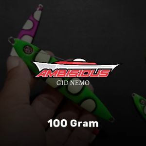 Metal Jig 100 Gram Mongkalo Ambisious Full GID Nemo UV Flourescent Fosfor Umpan Metal Jig 100g 100gr