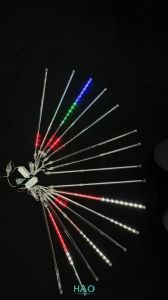 Lampu Meteor LED Merah-Putih 50cm 8 Batang / Lampu Hujan Meteor RGB Jatuh Salju Taman Hias