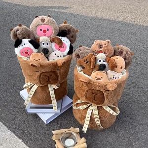 Capibala Flower Bouquet Creative Plush Doll Toy Party Wedding Girlfriend Valentine Day Gift 卡皮巴拉花束
