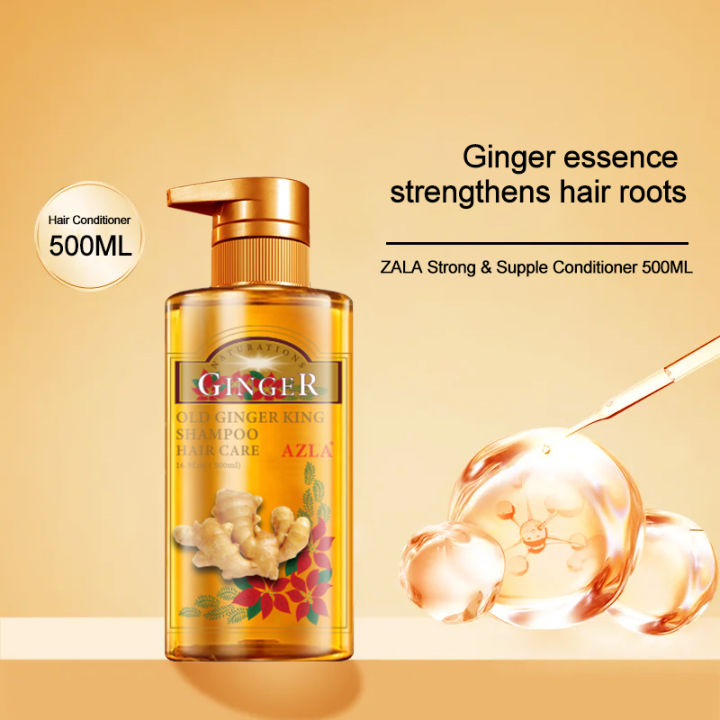 Original AZLA Ginger Shampoo Fast Powerful Hair Growth Liquid Anti Hair Loss Shampoo Repair Damaged Hair Preventing Hair Drop Shampoo Treatment Hair Care 500ML