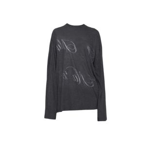 YUEZHONGWEI | เสื้อยืดแขนยาวลายตัวอักษรสีเทา ทรงหลวม ระบายอากาศได้ดี สำหรับผู้หญิงในช่วงฤดูร้อน เสื้อคลุมกันแดด แฟชั่นเกาหลี