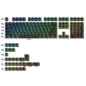 XVX Shadow Keycaps Edge Backlit PBT Side Print Shine Through Cherry Profile 132Keys for Mechanical&Magnetic Keyboard AULA AJAZZ