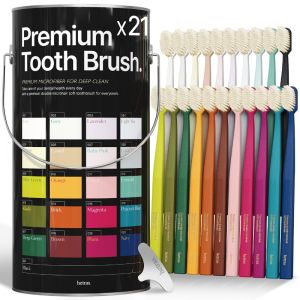 Hetras Premium Microfiber Soft Toothbrush 21 Pastel Colours with Case Opener by Steekee Korea 2458