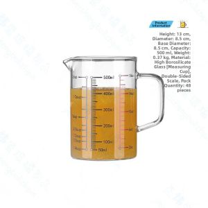 Borosilicate Glass Measuring Beaker for Heating  Milk and Breakfast Multiple Uses