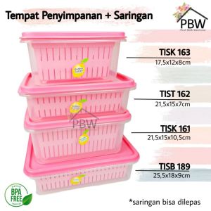 Tempat Penyimpanan Makanan + Saringan Ikan Sayur Golden Lemon / Tempat Penyimpanan / Tempat Ikan / Tempat Saringan Ikan