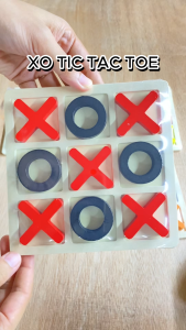 Montessori Wooden Random Mini XO Tic Tac Toe Board Game for Party Gift