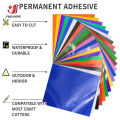 Permanent Vinyl Sheets Pack of 23 12"x 10" Bundle of Assorted Colors Matte & Glossy Adhesive Craft Outdoor Vinyl for Cutting DIY. 
