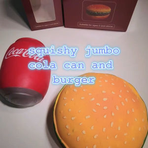 Jumbo size Cola Can Burger and Fried Drumstick Squishy Fun Fidget Stress Relief Toy for Kids and Adults