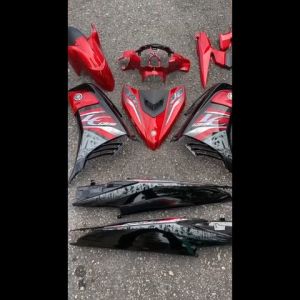 COVERSET LC LC135 V6 MERAH BLAZING RED ORIGINAL HONG LEONG YAMAHA HLY STRIPE MORITAKA