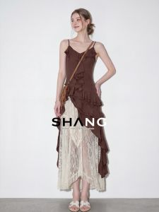 SHANGSHA | Elegant Spicy Cool Irregular Lace Dress