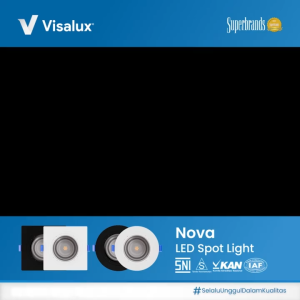Visalux LED Lampu Spotlight Halogen Nova 7W MR16 Round / Square 3 Inch - Lampu Sorot Bulat / Persegi Cahaya Putih / Kuning (VSP-2507)