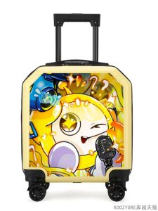 Childrens Carry-On Luggage Cartoon Egg Character Travel Suitcase for Boys And Girls 18 Inch Pullman Bag with Password Lock