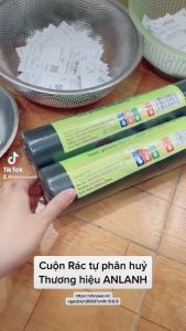 CUỘN TÚI ĐỰNG RÁC SINH HỌC TỰ PHÂN HỦY 05KG - Túi đựng rác màu đen tự phân huỷ sinh bảo vệ môi trường