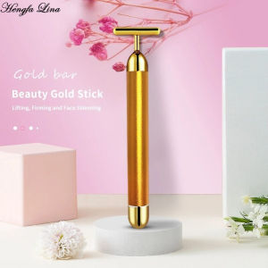 24k Gold Facial Slimming Face Beauty Bar Pulse Firming Facial Roller Massager Lift Skin Tightening Wrinkle Stick