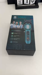 VGR V-600 Electric Hair Clipper Transparent Body Hair Trimmer LED Intelligent Digital Carving