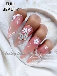 Ornamen Manik Kuku Beberapa Gaya DIY Mutiara Imitasi 3D Kuku Seni Pesona Manik-manik Dekorasi Nail Art