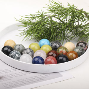 Natural Crystal Ball 16mm Decoration Polished Raw Stone Agate Beads Handmade Craft Gift Modern Minimalist Style Geometric Shape