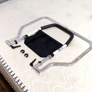 Stainless Steel Bedside Handrail Adjustable Bed Assist Rail Handle and Hand Guard Grab Bar Max Load Bearing 200kg Stable Support Durable Bedside Safety and Stability - CE/FDA/FSC Approved (Tool-Free Assembly) Foldable Easy To Store