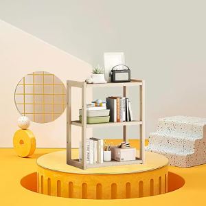 CHUJUN | Multi-Level Wooden Desk Bookshelf with Storage