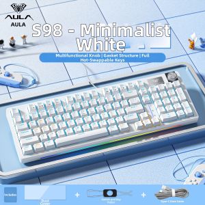 AULA | High Aesthetics Lipstick and Foundation Inspired Mechanical Keyboard Mouse Set Wired S98