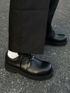 Mickey Big Head Derby Shoes Mens High-End Genuine Leather Winter Thick Bottom Heightening Leather Shoes Casual Fashion