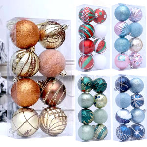 8ชิ้นหลายสีภาพวาดคริสมาสต์ลูกบอลสำหรับต้นไม้คริสต์มาสแขวนจี้เครื่องประดับคริสมาสต์ในบ้านปีใหม่ปาร์ตี้ลูกบอลตกแต่ง6เซนติเมตร