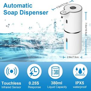 380ML Touchless Wall-Mounted Digital Display 6-Levels Adjustable Intelligent Electric Infrared Automatic Sensor Soap Dispenser