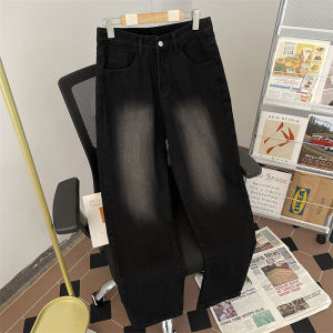 Retro American Large Size Mens Jeans Casual Loose Straight Leg Jeans Spring Autumn High Street Washed out Fashion Brand