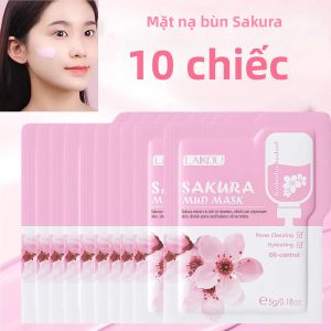 Bộ Mặt Nạ Bùn Sakura Dành Cho Nữ 10/12 Chiếc Làm Sạch Sâu Se Khít Lỗ Chân Lông Kiểm Soát Dầu Loại Bỏ Mụn Đầu Đen Dưỡng Ẩm Chăm Sóc Da