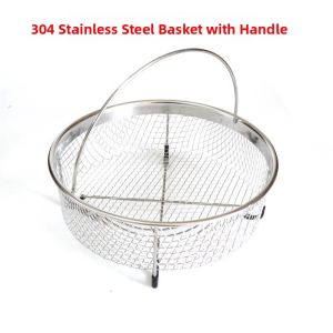 [China Plug Adapter Needed] 3-Layer Stainless Steel Grill Air Fryer Accessory