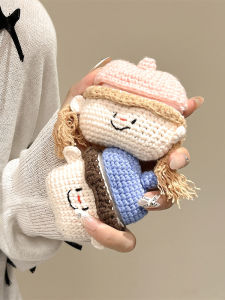 Handmade Knitted Couple Boy Girl Woolen AirPods pro Protective Case Suitable for Apple Airpods 1 2 3 Generations Silicone Wireless Bluetooth Earphone Cover Protection Box