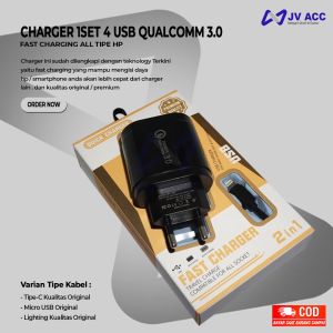 NVN-PTC09 CHARGER 1SET 4 USB QUALCOMM 3.0 FAST CHARGING ALL TIPE HP