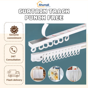 Curtain Track Adjustable Ceiling Curtain Track Punch-Free Ceiling Mounted Wall Windows Balcony
