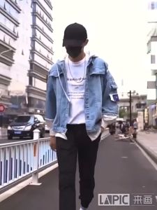 Jacket jeans casual oversize model korea style / jacket jeans kombinasi oversize pria dan wanita