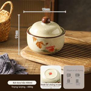SHELI | Nồi Hầm Sứ Phong Cách Mực Trung Quốc Có Nắp