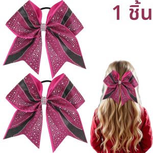 Glitter Rhinestone ขนาดใหญ่โบว์ผมสําหรับสาวผู้หญิงหวานคริสตัลยางวงผม Elastics Daily Party อุปกรณ์เสริม