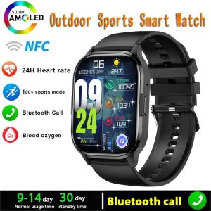 SENBONO 2024 New AMOLED Smart Watch Always On Display Bluetooth Call NFC Smartwatch Men Sport Waterproof Watch for IOS Android