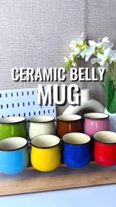 TIGA 350ml Ceramic Mug Coffee Cup Water Cup Milk Cup Cute Cartoon Cup Macaron Cup Birthday Gift | Keramik Cawan_KC20008