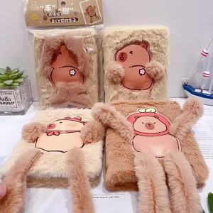 Buku Nota Mewah Capybara Boleh Tarik Baharu Perancang Jurnal Buku Nota Boleh Tarik Kartun Comel Tangan dan Kaki
