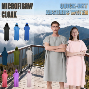 Hooded Microfiber Beach Towel Quick Dry High Absorbent Surfing Sauna Travel Gym Swimming Light Bathrobe Cloak Changing