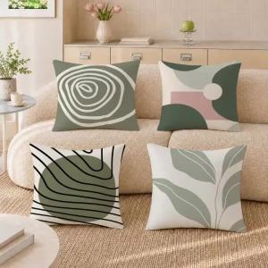 Sage Minimal Abstract Art Cushion Cover Pillowcase Sofa Living Room Home Gift Office Decor Protective Covers