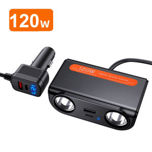 Bộ Sạc Nhanh Ô Tô 228W 9 Trong 1 Với Công Tắc Độc Lập Bộ Chia Tẩu Thuốc 3 Ổ Cắm PD Cho Xe Hơi